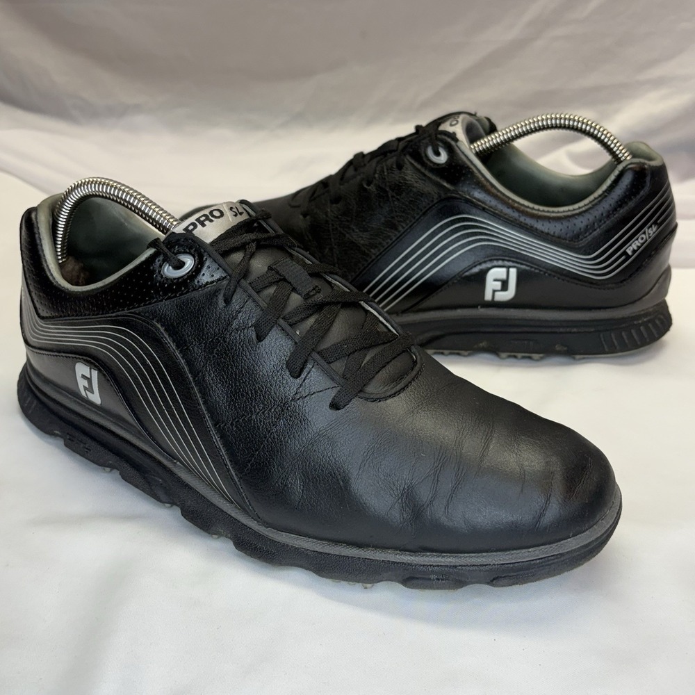 Foot Joy PRO SL Black Soft Spikes Golf Shoes Men's US Size 10 W 53273
